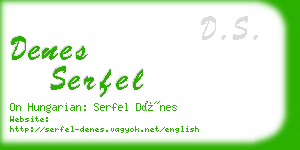 denes serfel business card